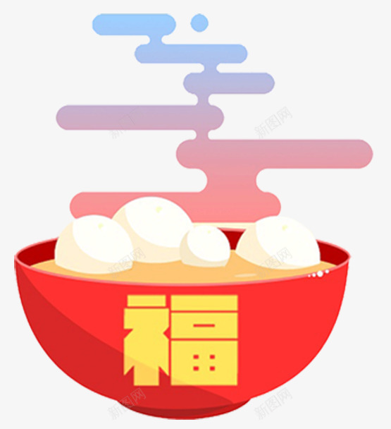 卡通红色碗里的糯米团子png免抠素材_88icon https://88icon.com 元宵 卡通 点心 白色汤圆 糯米团子 红色碗 美味