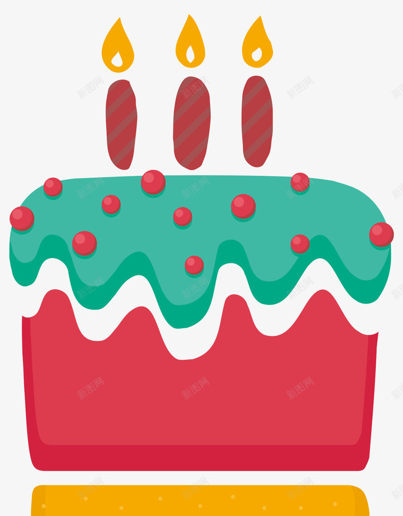 卡通红色生日蛋糕png免抠素材_88icon https://88icon.com 创意蛋糕 卡通蛋糕 杯子蛋糕 点蜡烛 生日 蛋糕