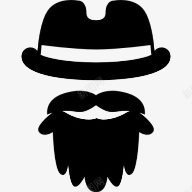 帽子帽子与胡子图标图标