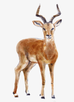油画棕色麋鹿手绘彩色麋鹿下素材