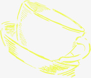 手绘黄色可爱咖啡杯子素材