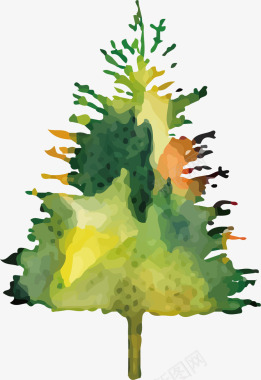 冬天松树水彩松树图标图标