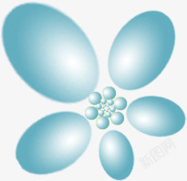 分子结构形状组成的蓝色花素材