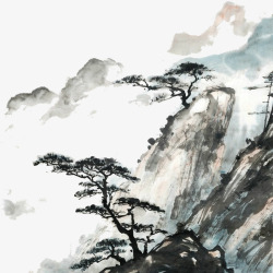 中国画松树中国画松树高清图片