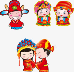 喜庆形象中国婚礼卡通素材