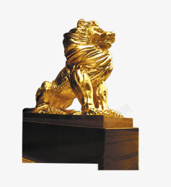 雕塑金狮子素材