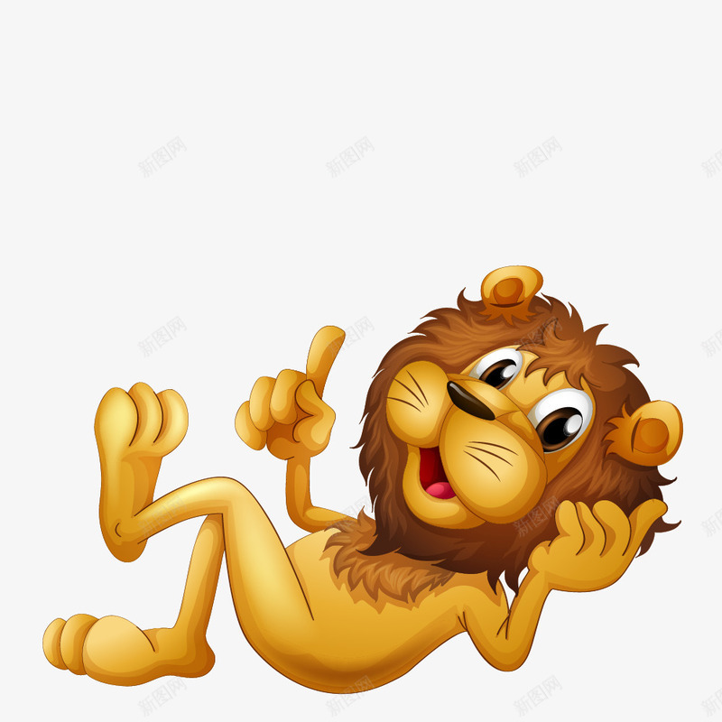 躺着的狮子png免抠素材_88icon https://88icon.com 一头 卡通 尾巴 棕色 毛发 狮子 躺着 黄色