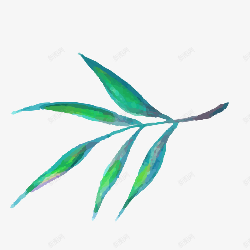 手绘彩绘植物矢量图ai免抠素材_88icon https://88icon.com 大自然 彩绘 手绘 植物 水粉 绿色 装饰 矢量图