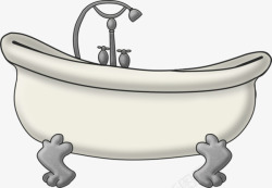 卡通动画可爱高贵浴缸素材