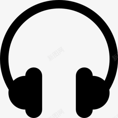 耳机的音频工具黑色版图标图标