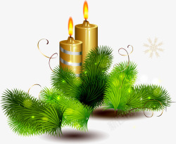 圣诞节装饰金色蜡烛素材