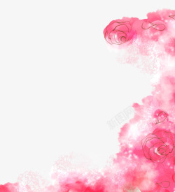 粉色水粉花朵背景装饰图案素材