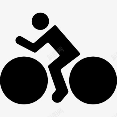 男子骑着自行车图标图标