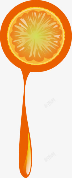 手绘橙子片矢量图素材