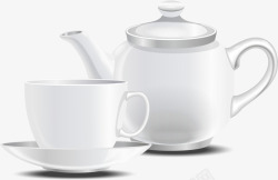 茶吧白色清新茶壶高清图片