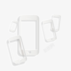 苹果手机边框白色描边投影素材