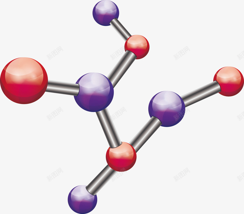 粉色紫色分子结构矢量图ai免抠素材_88icon https://88icon.com 分子 分子结构 有机分子 有机化学 矢量png 粉色结构 矢量图