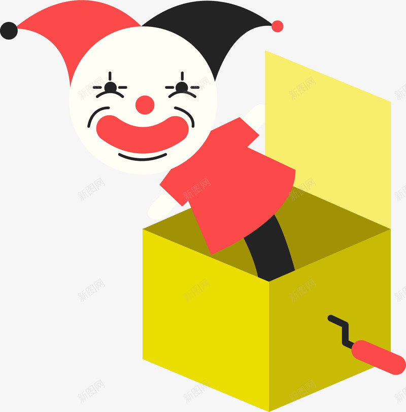 黄色盒子小丑矢量图ai免抠素材_88icon https://88icon.com joker 卡通小丑 小丑 小丑joker 小丑形象 恶魔小丑 矢量图 矢量小丑 黄色