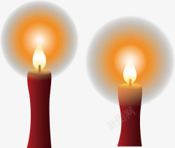 圣诞装饰红蜡烛素材