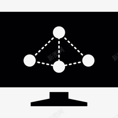 TV电视屏幕与网络图图标图标