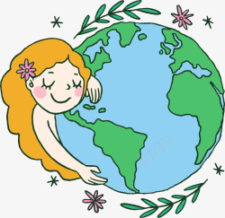 地球日保护地球温馨插画矢量图素材
