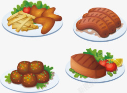 手绘的午餐食物素材