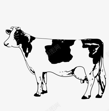 手绘奶牛图标图标