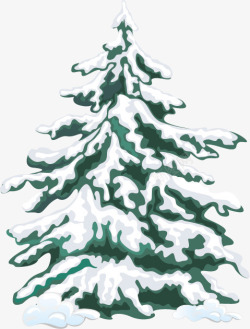 手绘扁平风格绿色的圣诞树松树素材