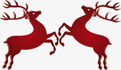 红色简洁麋鹿鹿圣诞鹿高清图片