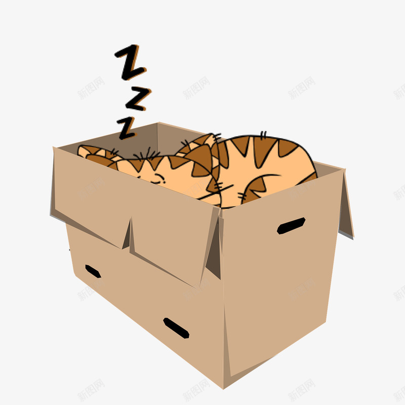 箱子里睡觉的猫咪png免抠素材_88icon https://88icon.com 动物 宠物 猫咪 睡觉的猫咪 箱子 箱子里的猫咪 躺被窝里的卡通猫