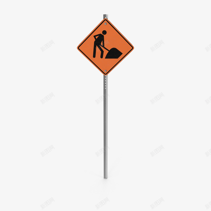 施工标志png免抠素材_88icon https://88icon.com 公路标志 前方施工 指示牌 施工标志 道路标志