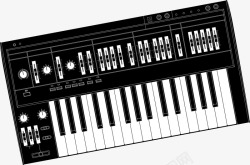 黑白电子钢琴矢量图素材
