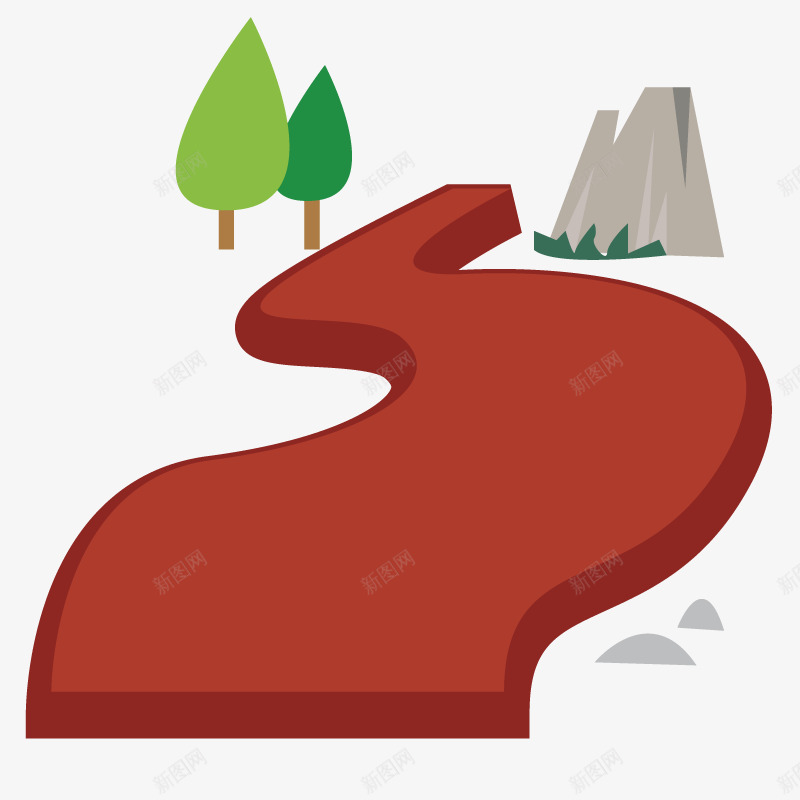 交通公路png免抠素材_88icon https://88icon.com 出行 图形 山路 弯曲 手绘 艺术