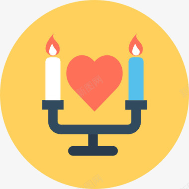 蜡烛浪漫的图标图标