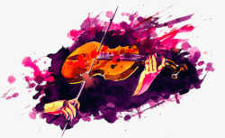 紫色手提琴素材
