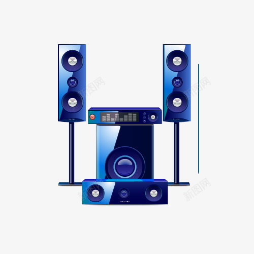 蓝色音响设备png免抠素材_88icon https://88icon.com 蓝色设备 设备图片 音响 音响设备