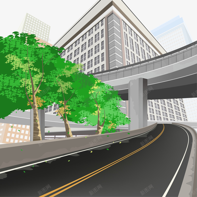 立交桥矢量图eps免抠素材_88icon https://88icon.com 公路 立交桥 矢量图