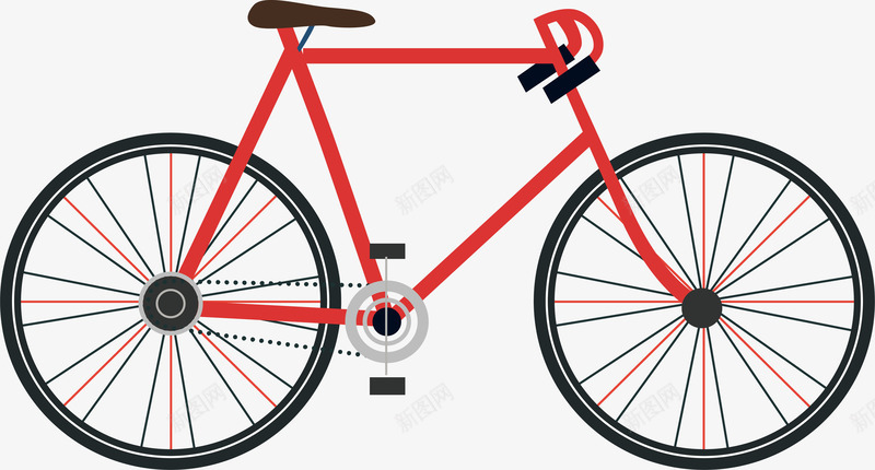 红色公路自行车矢量图ai免抠素材_88icon https://88icon.com 公路自行车 单车 矢量png 红色单车 脚踏车 自行车 矢量图