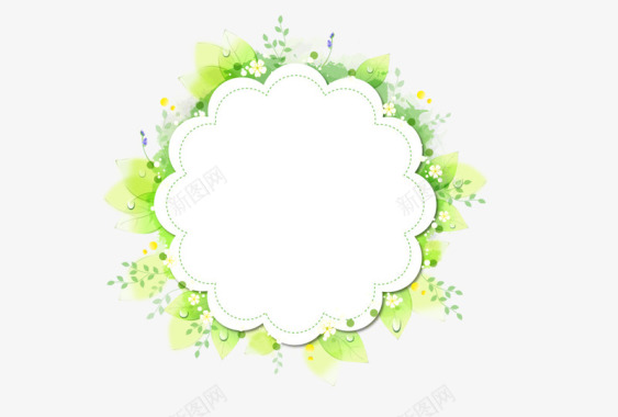 绿色花边花纹图标图标