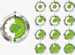 绿色秒表绿色电子秒表矢量图高清图片