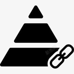 金字塔结构锥体连接图标高清图片