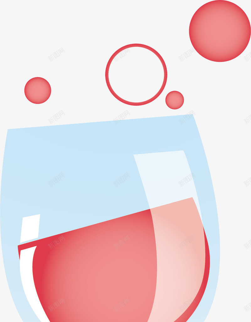高脚杯里的红色酒液矢量图ai免抠素材_88icon https://88icon.com 创意 形象 气泡 白色 红色 透明 酒 高脚杯 矢量图