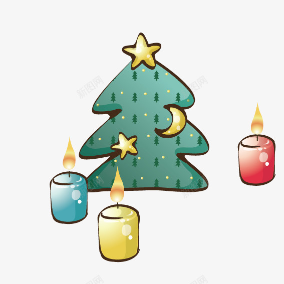圣诞树蜡烛png免抠素材_88icon https://88icon.com 圣诞图库矢量素材 圣诞树 蜡烛