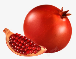 红色石榴水果素材