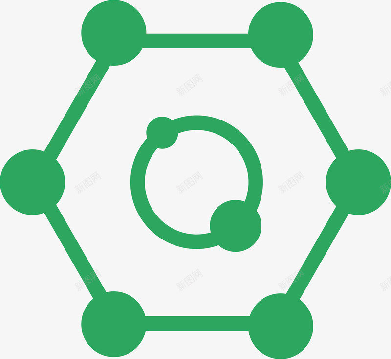 绿色六边形分子矢量图ai免抠素材_88icon https://88icon.com 分子 分子结构 化学分子 多边形 矢量png 绿色结构 矢量图