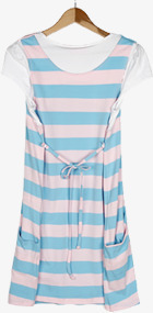 夏季简约蓝粉色长裙服饰素材