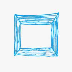 蓝色线条框架粉笔图案素材