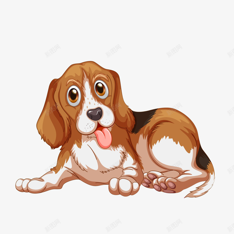 宠物卡通小狗png免抠素材_88icon https://88icon.com 卡通小狗 宠物小狗 宠物狗 背景装饰 躺着的小狗