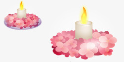 手绘花朵蜡烛素材
