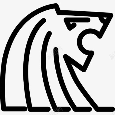 新加坡鱼尾狮纪念碑图标图标